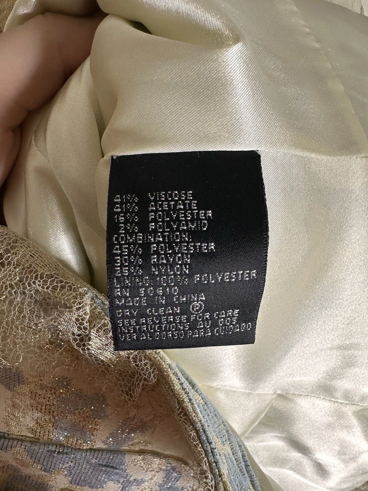 Traje Chaqueta Albert Nipon Marfil Brocado Solo Estilo Bridgerton Talla 4 Foto 4 de 4