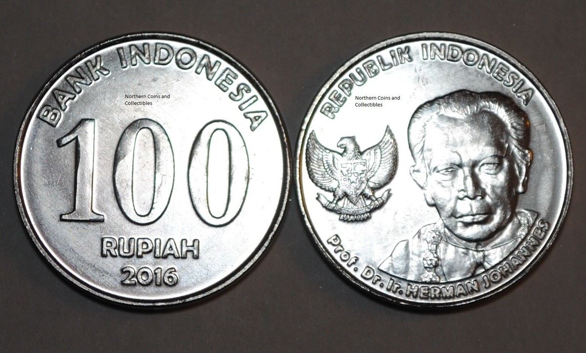 インドネシア 100ルピア硬貨 2016年 2016 Indonesia 100 Rupiah Coin Herman Johannes UNC KM# 71 | eBay