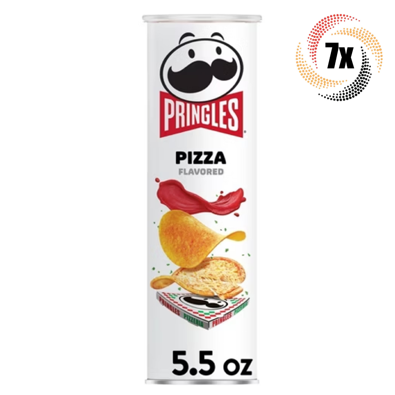 7 банок пиццы с сыром Принглз картофельные чипсы со вкусом пиццы с сыром Принглз закуски из чипсов 55 унций 8390₽