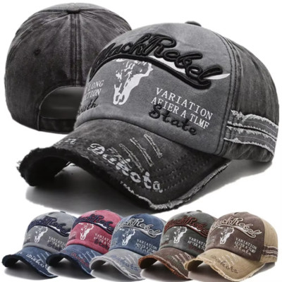 Washed Cotton Baseball Cap   Unisex Vintage Style Caps Cool Snapback Hip Hop Hat