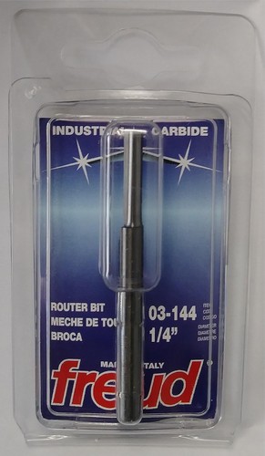 Freud 03-144 1/4" Carbide Single Flute Straight Router Bit Italy - Bild 1 von 3