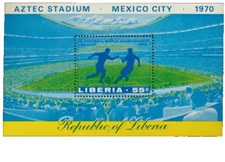 SOCCER World Football Championship Liberia #515 Mint NH Souvenir Sheet (Mexico)