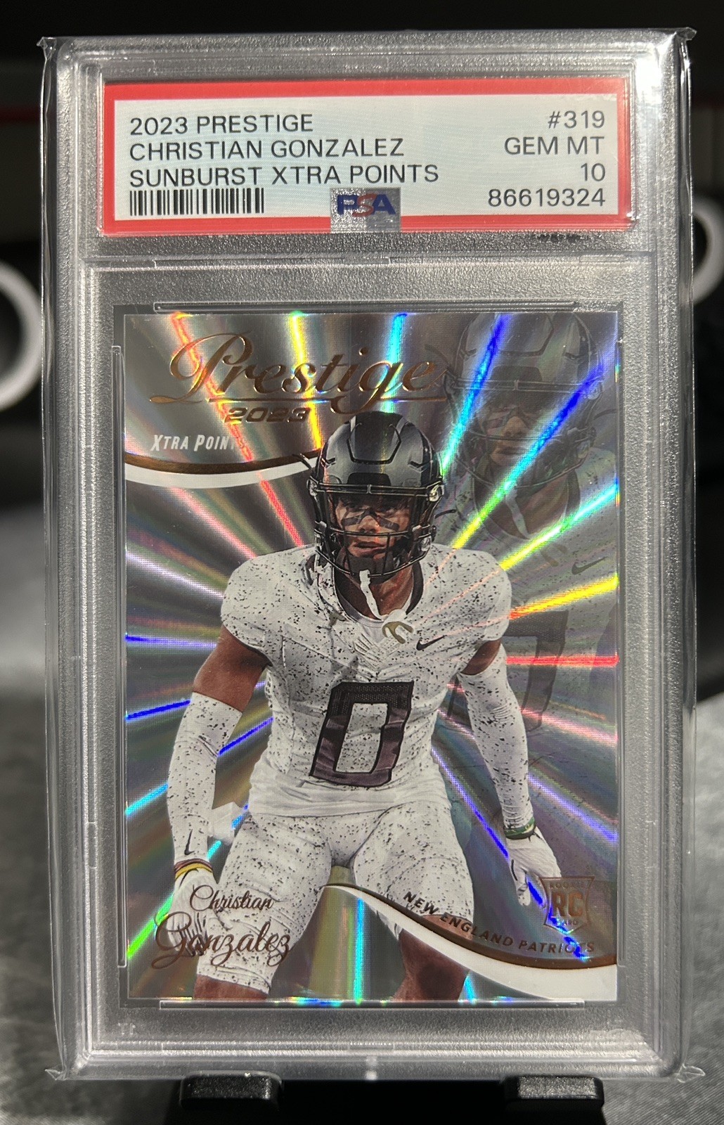 Christian Gonzalez Panini Prestige #319 Sunburst Xtra Points