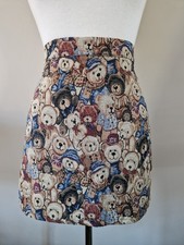 Minigonna arazzo orsacchiotto sidro piccola vita alta kitsch indie Y2K UK 6 8