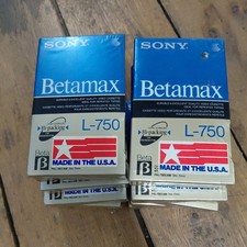Sony Betamax Lot of 10 L-750 Blank Recordable Beta Tapes 'Hi-Packing' Sealed New