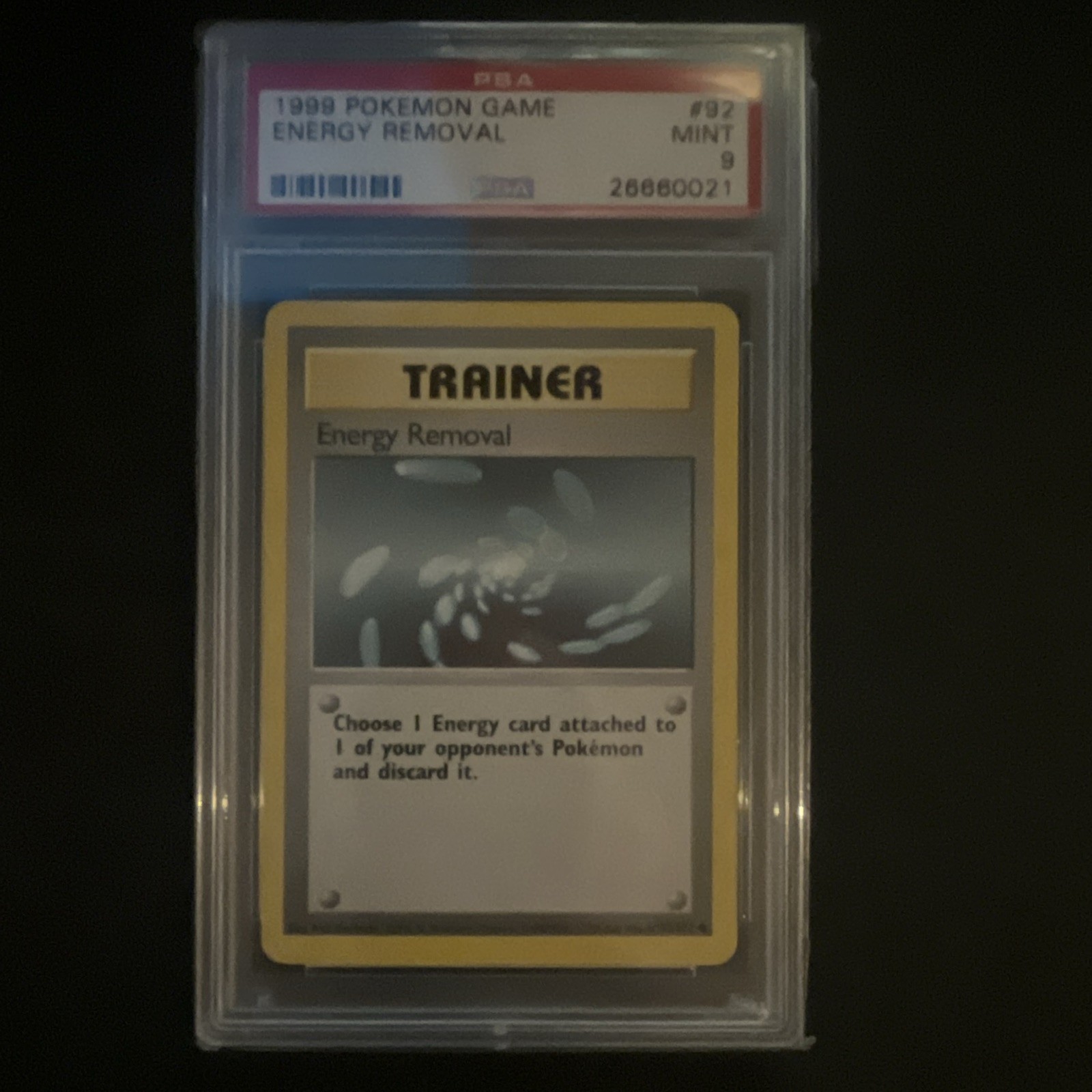 Energy Removal 92/102 Base Set Trainer PSA 9