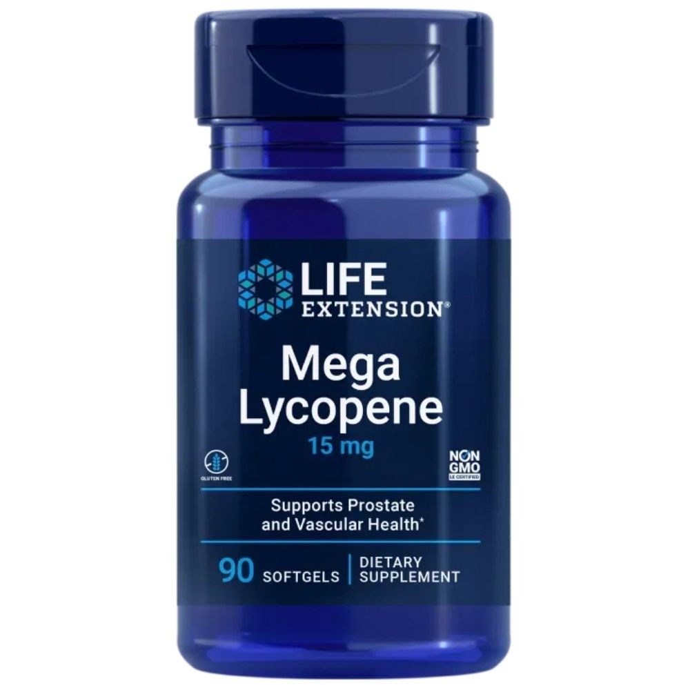 Lycopène 15 mg Life Extension pour la vitalité des hommes actifs en 90 capsules