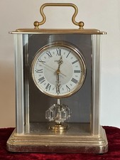 Vintage CitizenQuartz Working Mantel Clock W/Rotating Pendulum 10 1/2" Tall.