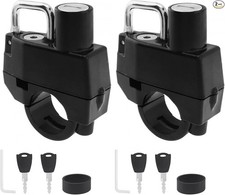 2pcs Motorcycle Anti Theft Helmet Lock for 7/8in 22mm Tube Flexible Mounting