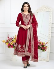 Heavy Faux Georgette Beautiful Salwar Kameez With Dupatta For Festival Wear