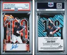 2025 LEAF METAL TOP 100 AUTOGRAPHS TJC1 JAISON CHOURIO FIRE CRYSTAL 1/1