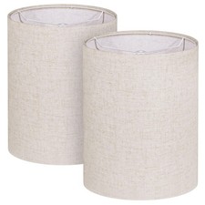 Tall Lamp Shades Set of 2, 10" Top X 10" Bottom X 13" High Large Drum Lampsha...