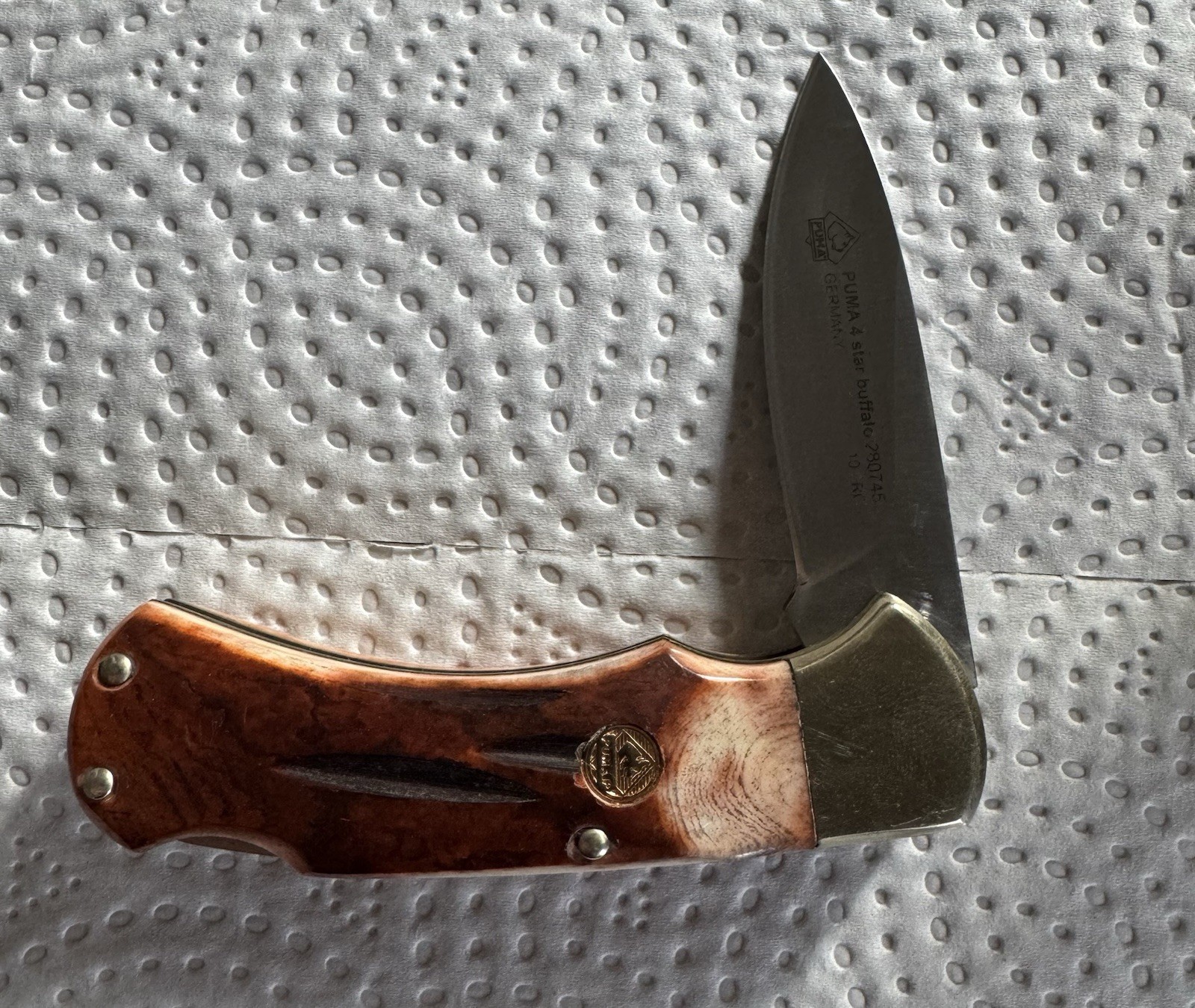 Puma 4-Star Buffalo Lockback Folder Hunting Knife Solingen Germany 280745 Rare