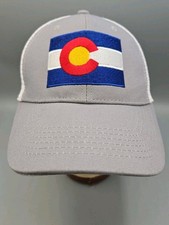 Classic Colorado Trucker Hat Embroidered State Flag Patriotic Mesh Snapback Gray
