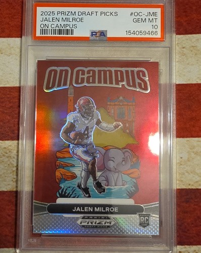 Jalen Milroe #11 2025 Panini Prizm Draft Picks On Campus card
