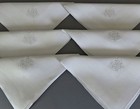 Set 6 Fine Antique Damask Linen 23" Dinner NAPKINS w Hand Embroidered Monograms — photo 4