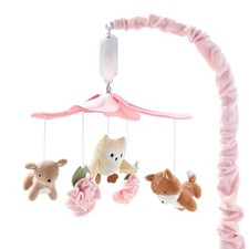 Pink White Musical Baby Crib Mobile with 12 Lullabies Forest Nursery