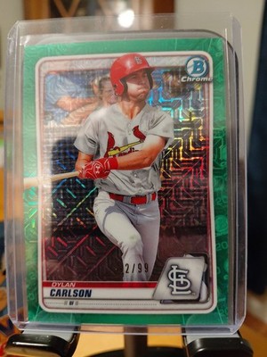 2020 Bowman Chrome-Prospects Dylan Carlson #BCP-236 Green Mojo Refractor/99 (RC)