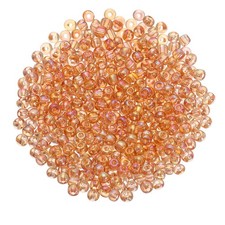 2000 Pcs Glass Seed Beads 4mm Mini Glass Seed Spacer Bead Champagne
