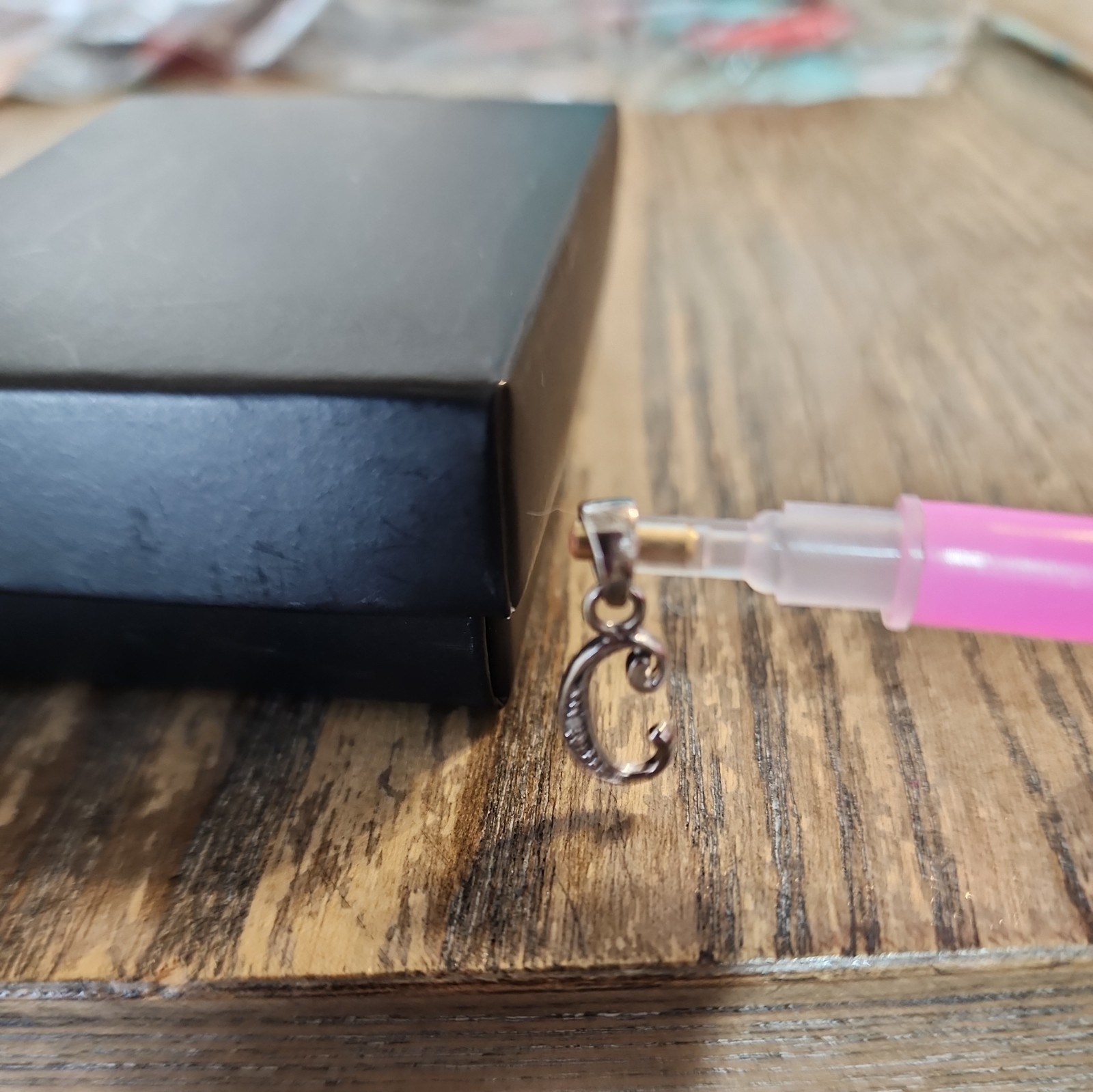 Sterling 925 Initial. Cursive C Diamond Accent Pe… - image 4