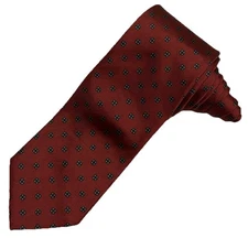 FERRELL REED LTD Nowell's 60"x3.5” HAND MADE 100% SILK England Maroon & Navy Tie