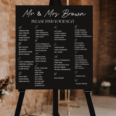 Luxury Acrylic Seating Chart for Weddings   Custom Layouts Included