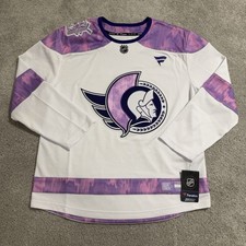 Fanatics Ottowa Senators Jersey Mens M Hockey Fights Cancer 2024 NHL White Pink