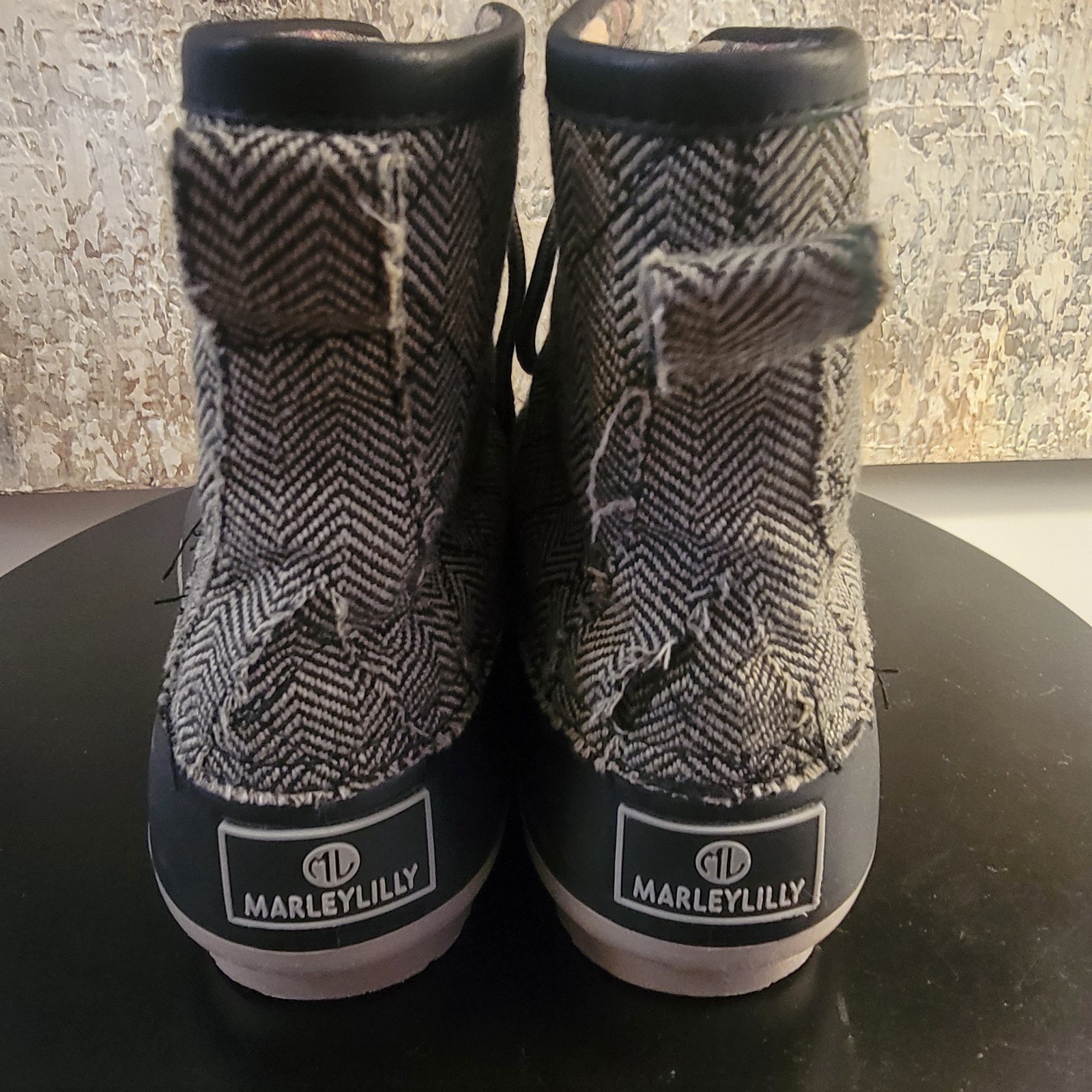 Marleylilly Herringbone Pattern Duck Boot Lace-Up… - image 4