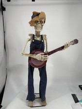 Skeleton Playing Banjo Animated Halloween Blinking Eyes  Music 2012 