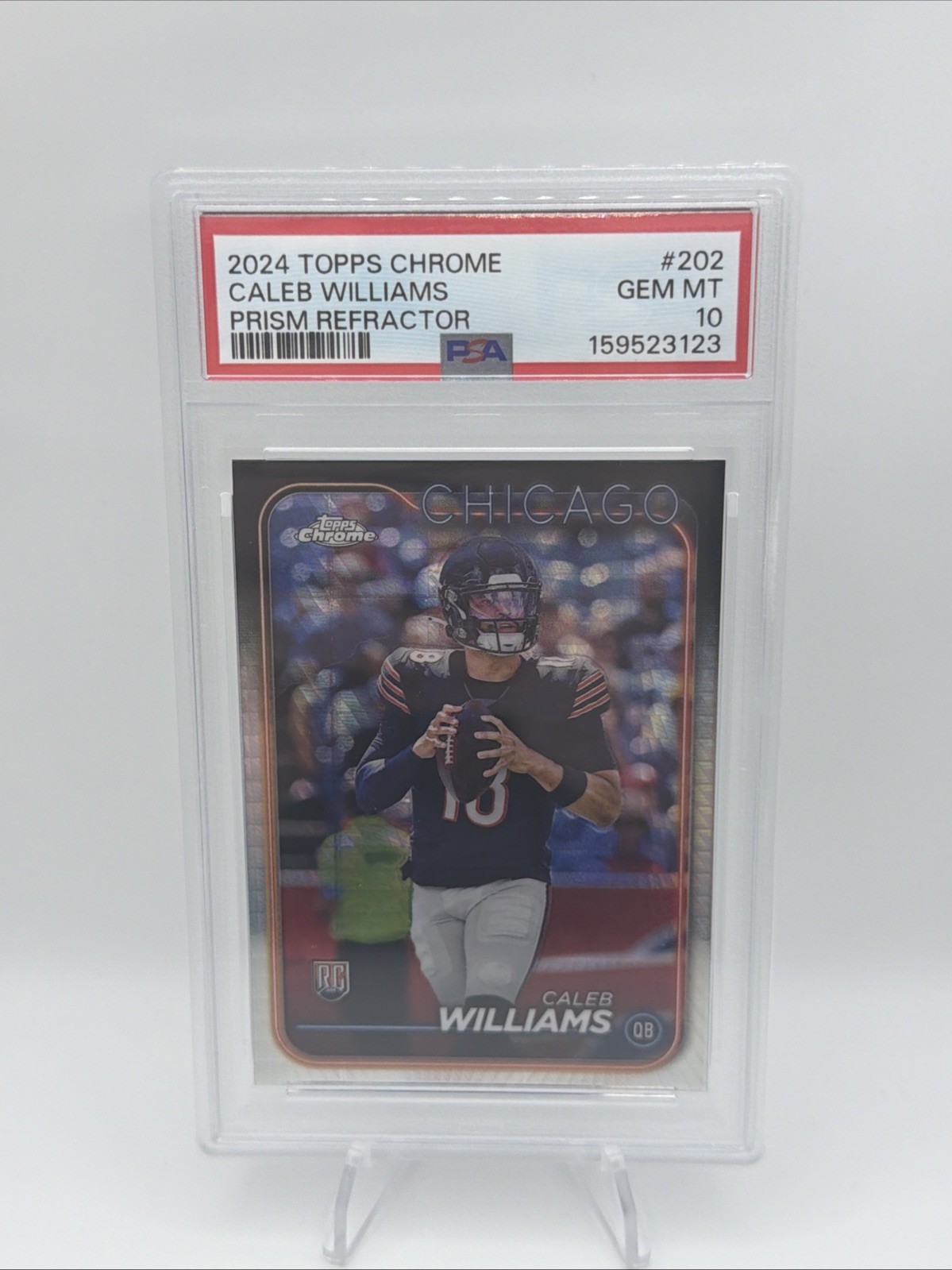 Caleb Williams Topps Chrome #202 Prism Refractor