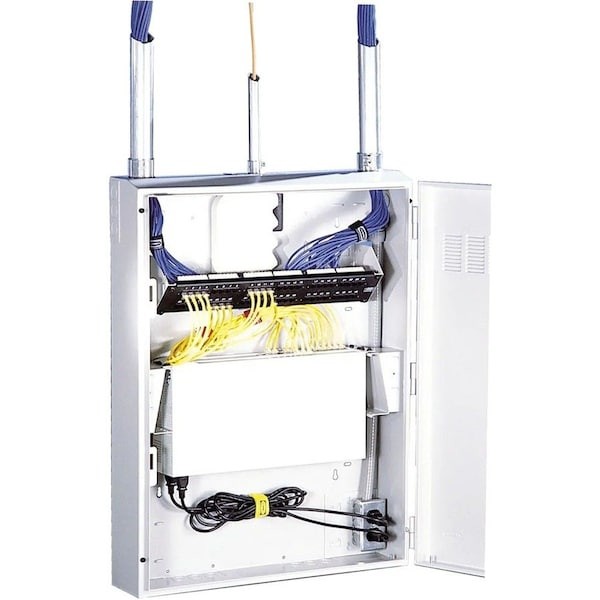 Hubbell Premise Wiring Re4 Cabinet, 32 In H, 10 In D, Pre-Configured