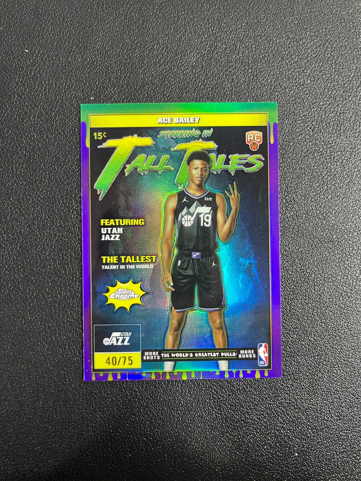 2025-26 Topps Chrome Basketball Ace Bailey Rc Tall Tales Purple 40/75 BJLT