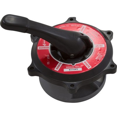Lid Assy, Praher ABS Top/Side Mount Valves, 1-1/2'', Blk, 60gpm : E-50-S1B