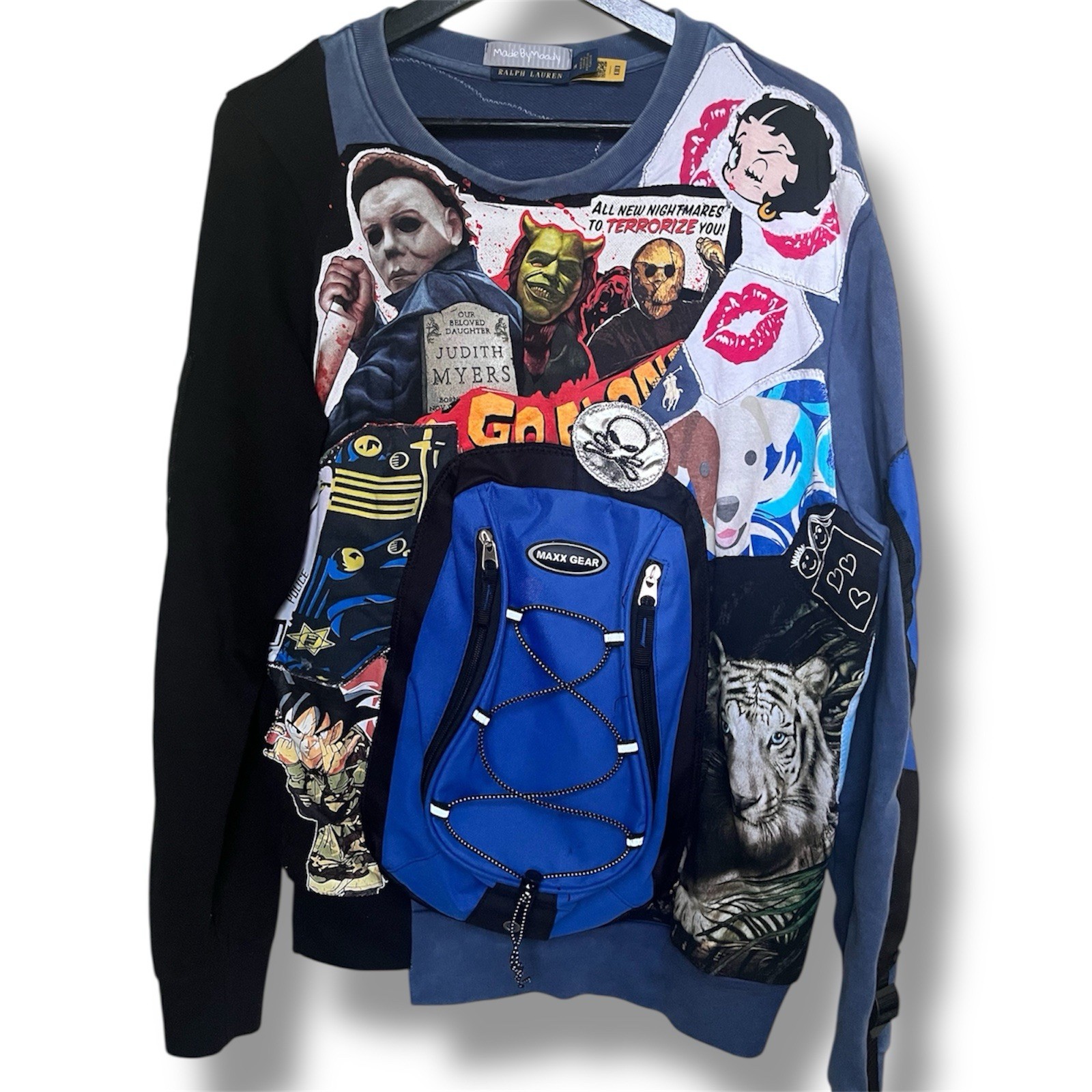 Custom Made Patchwork Sweater Size Medium - image 1