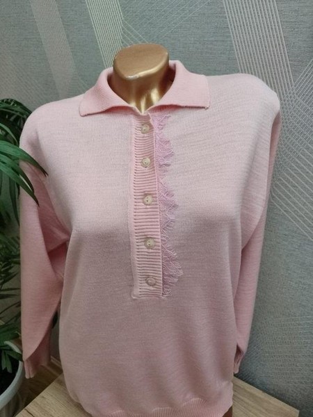 Women Peter Hahn Sweater Pink Wool 40 / L / 48 #C91N