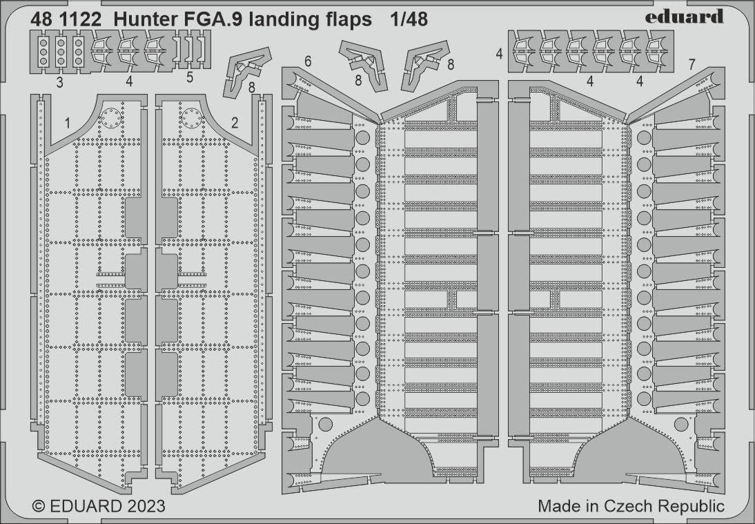 Eduard Accessories 481122 - 1:48 Hunter FGA.9 Landing Flaps AIRFIX - New - Image 3
