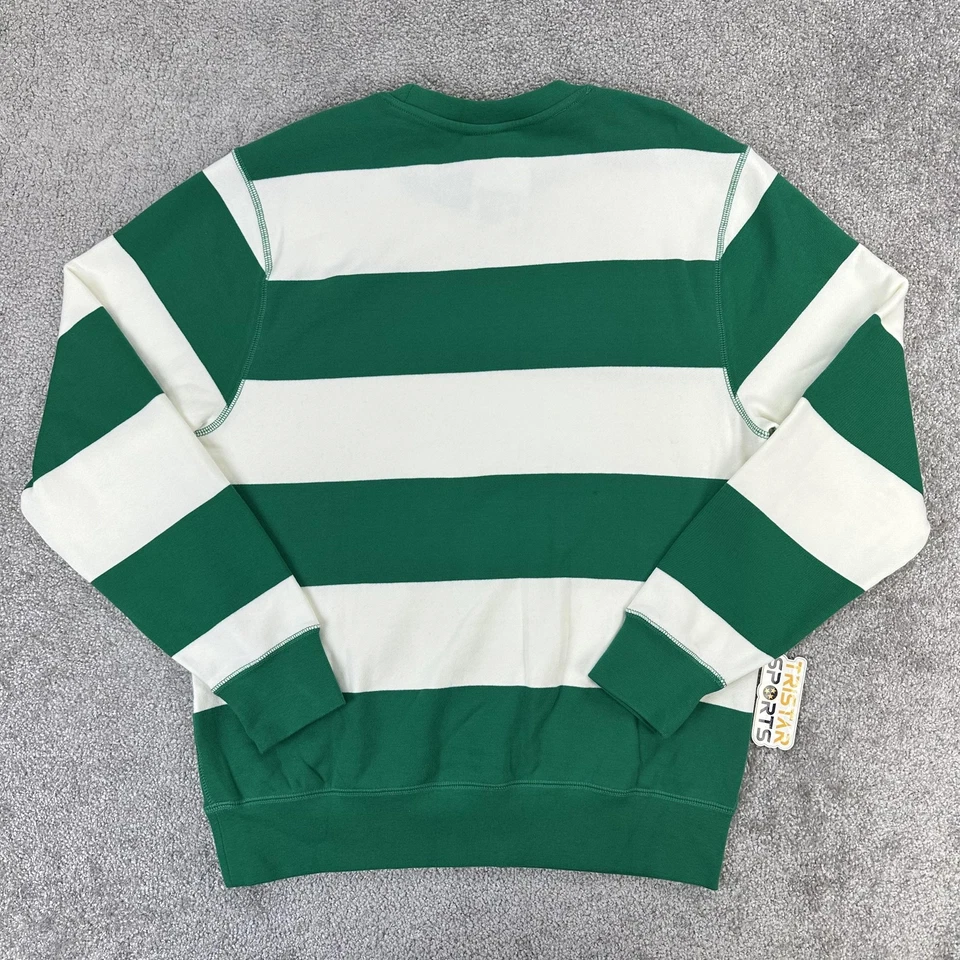 Sudadera Nike Para Hombre Mediana Verde Blanca Rugby Rayas Cuello Redondo Swoosh FN3106-365 Foto 3 de 4