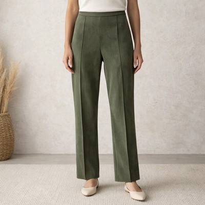 Vince Camuto Faux Suede Pants Womens Size Small Pine Forest Green Pull-On Seam
