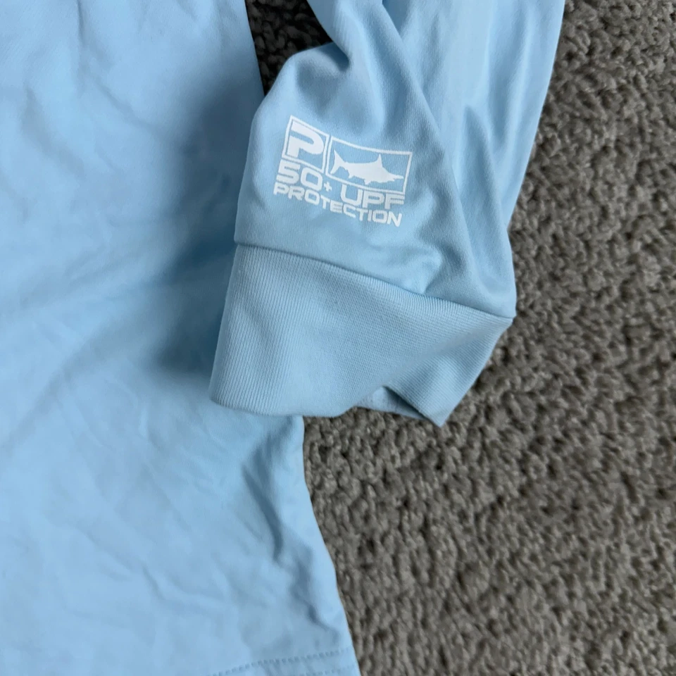 Pelagic Shirt Mens Medium Blue Long Sleeve Fishing Performance Final Sail - Image 4 of 4