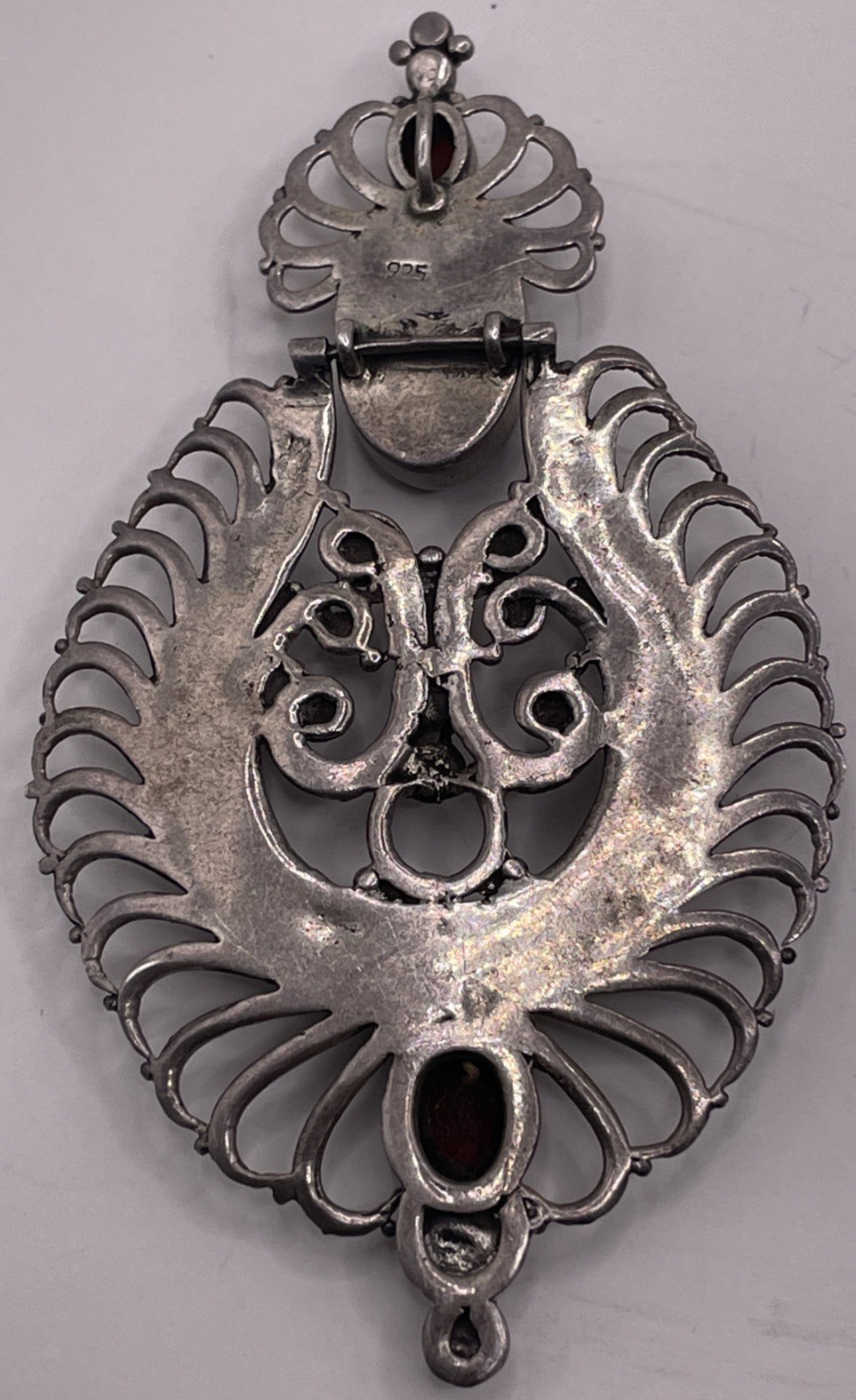 Sterling Silver Onyx Statement Design Pendant (18… - image 5