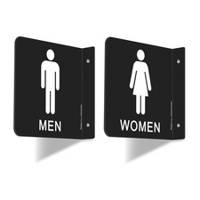 Restroom Sign, Bathroom Signs, 2 Pack 6 x 6 Inches Acrylic Sign, for Office