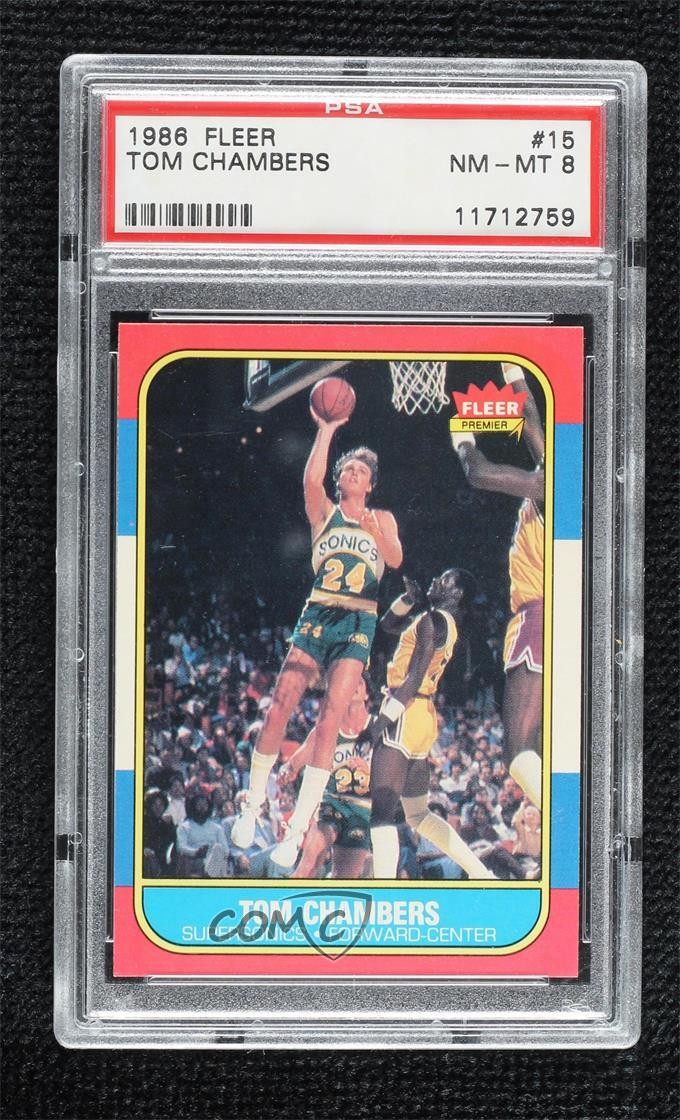 1986-87 Fleer Tom Chambers #15 PSA 8 0ny1