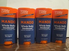 Mando Whole Body Deodorant Smooth Solid Pro Sport Scent 2.6 Oz Lot 4