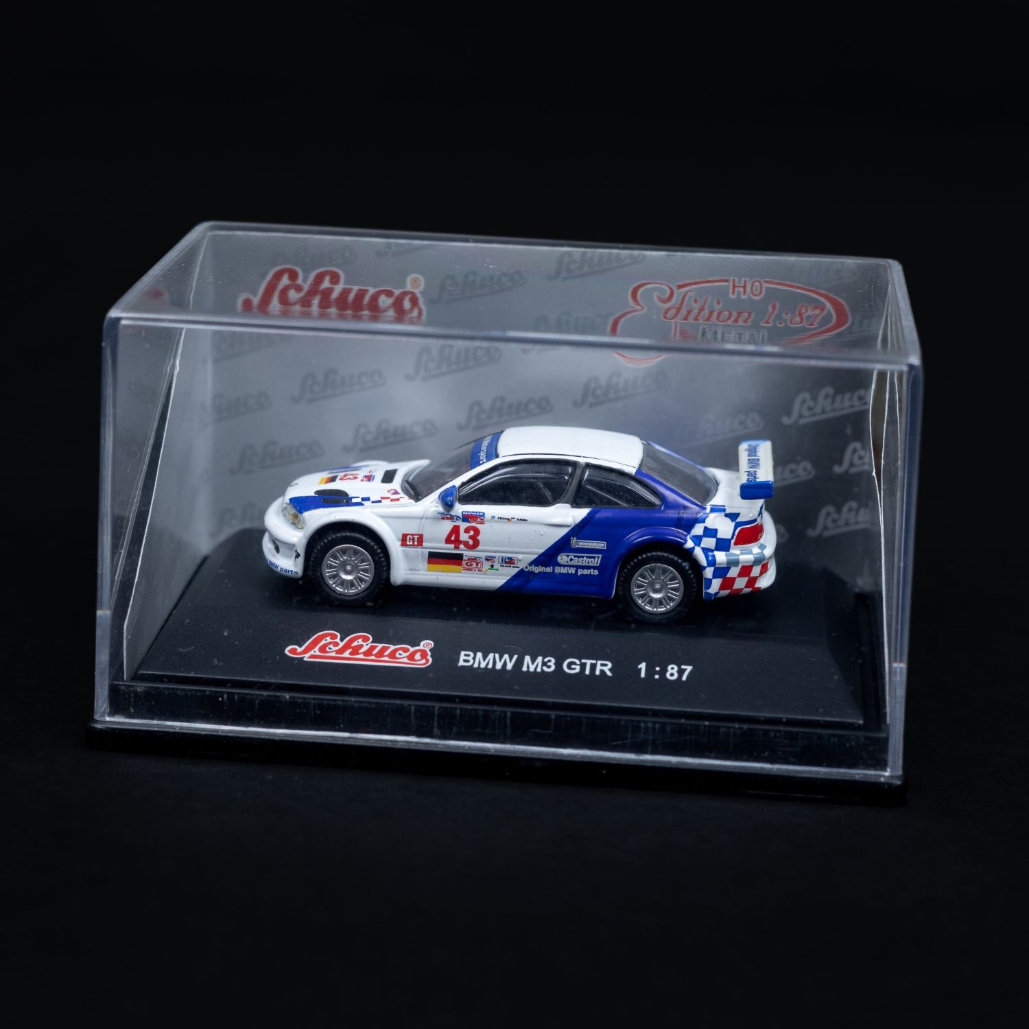 Schuco BMW M3 GTR - Modellauto Maßstab 1:87 mit Mini-Showcase - Neuwertig