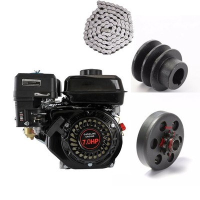 Go Kart 7HP OHV 210cc Engine Pull Start Motor 420 Sprocket kit Assembly ATV Cart