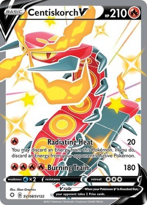 Pokemon Shining Fates: Shiny Vault Full Art Centiskorch V SV108/SV122 - NM