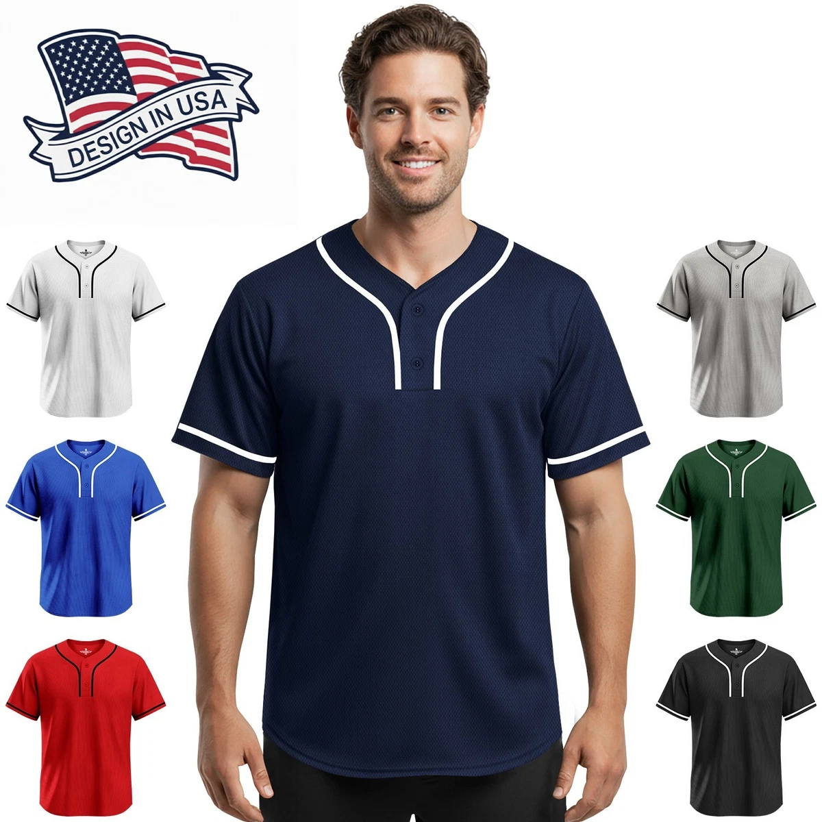 ChoiceApparel Maglie Baseball Uomo - Maniche Lunghe, Tessuto Elasticizzato, Colori Vivaci - 4