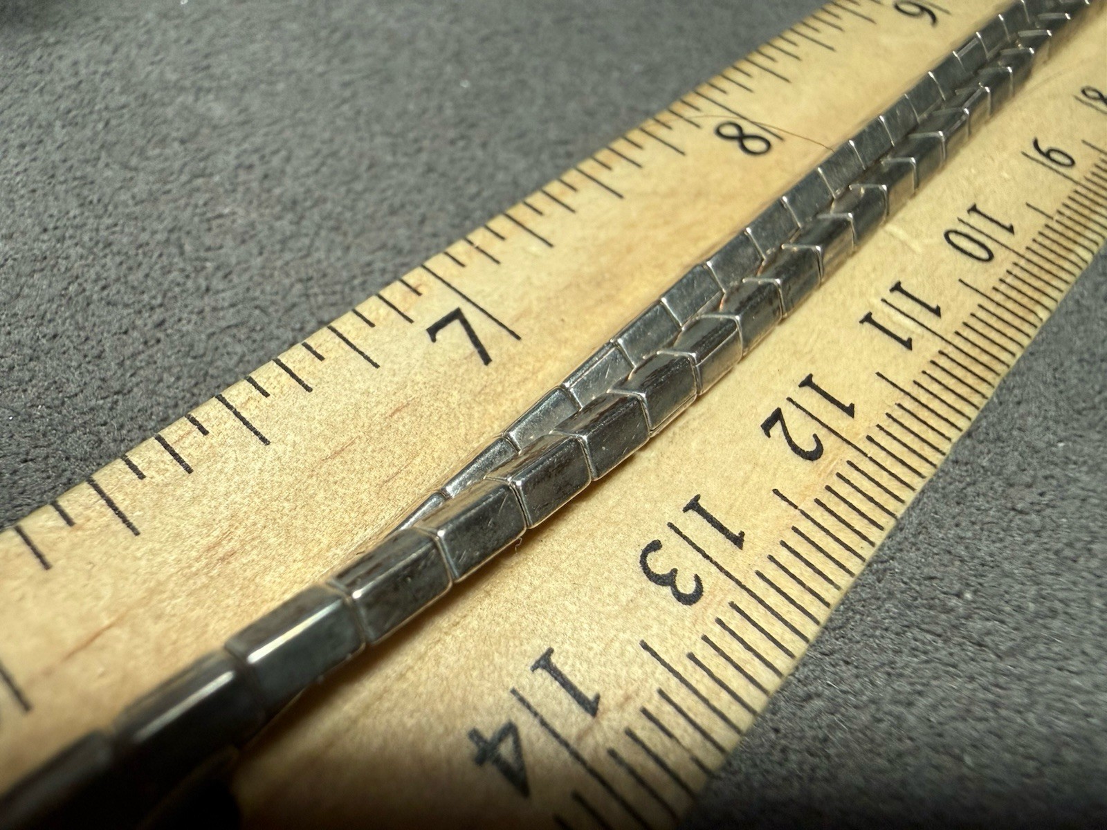 Sterling Silver Rectangle Box Chain Bead Modern M… - image 5