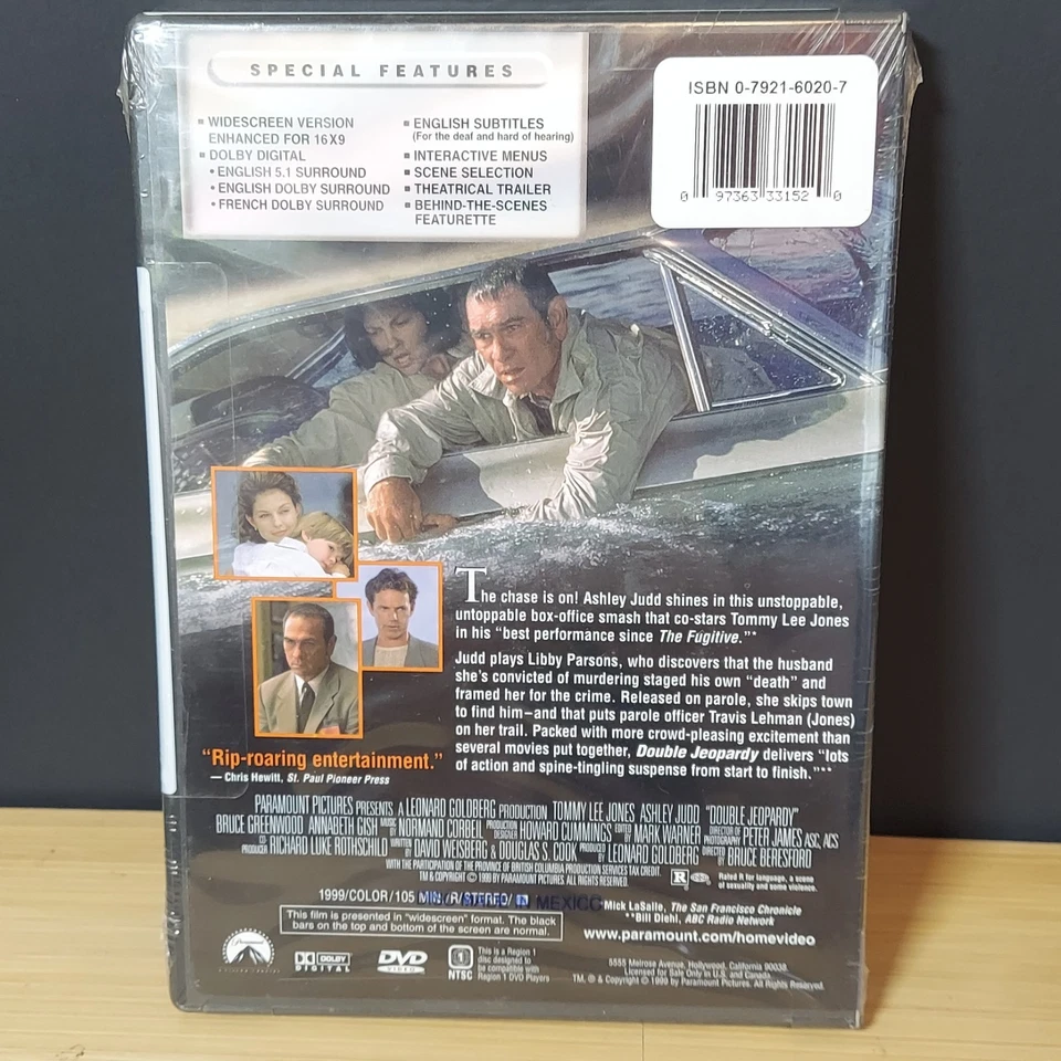 Double Jeopardy DVD Tommy Lee Jones Ashley Judd Widescreen Edition Sealed NEW Foto 2 de 2