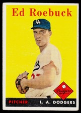 1958 Topps Ed Roebuck Los Angeles Dodgers #435 B